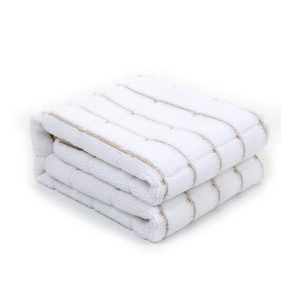 China 30x75cm Viable Striped Microfiber Cleaning Towels For Washing Double Sides Microfiber Twist Loop Face Bath Towel for sale