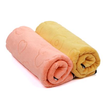 China Small Sustainable Solid Floral Face Wash Towel Bathe Double Sides Microfiber Twist Loop Adult Child for sale