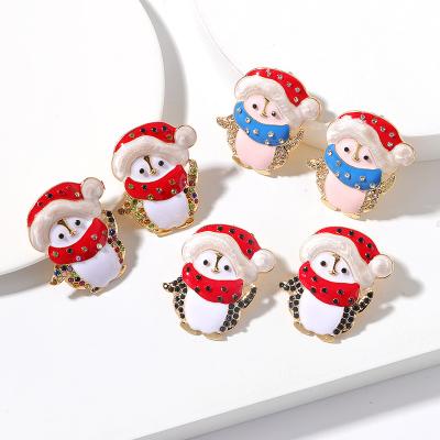 China 2022 FASHIONABLE Christmas Party Drop Earrings Diamond Cute Penguin Earrings Funny Christmas Sale Hot Earrings For Women for sale