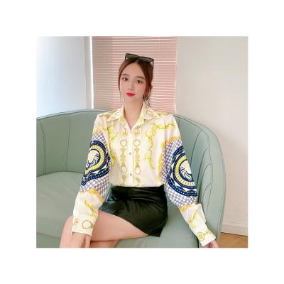 China 2021 new elegant women's clothing anti-pilling shirt autumn wholesale long-sleeved floral temperament printed upper for sale