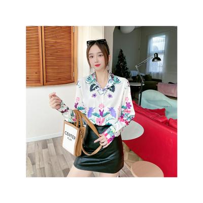 China Autumn Floral Print Blouse Women's Anti-pilling Clothing 2021 Long Sleeve Casual Tops Female Plus Size Blouses for sale