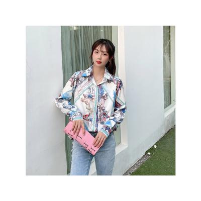 China Anti-pilling Women's New Loose Women's Blouse Casual Tops Long Sleeve Full Print Lady Shirts Blouses for sale