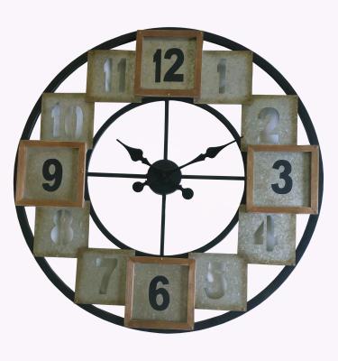 China Wall Clock Antique Decorative Modern Metal Home Style Wall Mounted Clock Large for sale