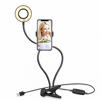 China Cell Phone Ring Light Wholesale Customized 3 Kinds of Folding Lights with Clip Cell Phone Selfie Beauty Desk with Cell Phone Stand Ring Ligh for sale