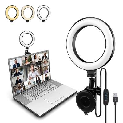 China 6inch Ring Light Computer Laptop Ringlight Led Fill Lighting Video Conference Light Kit For Remote Working Call Recording Dimmable 10 Levels for sale