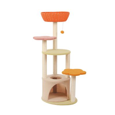 China Large Sustainable High Quality Climbing Frame Scratcher Set Cat Treehouse Tower for sale