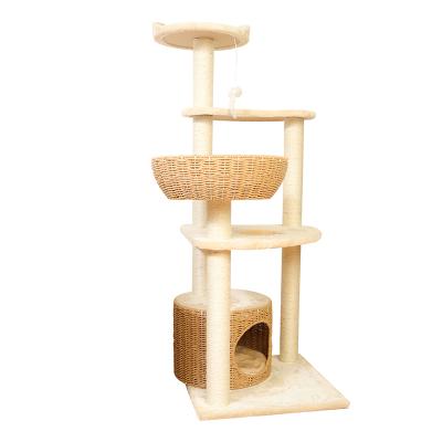 China Cat Climbing Frame Factory Wholesale Cat Toys 4pcs Customized Viable Sisal Material Various Cat Climbing Frame for sale