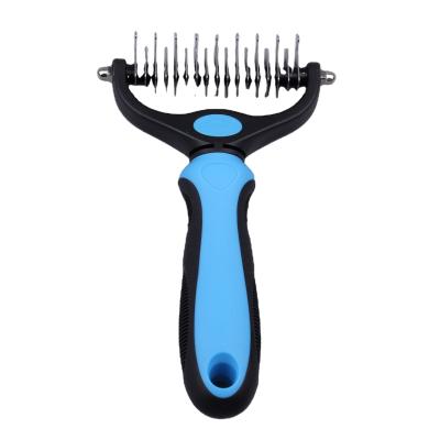 China 2021 Hot-selling Viable Knot Double Sided Open Comb Cat and Dog Hair Removal Comb Dog Pet Grooming Comb for sale