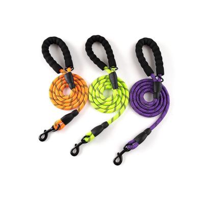 China Large Running Lights Mountaineering Tracking Reflective Soft Handle Nylon Rope Dog Leash for sale