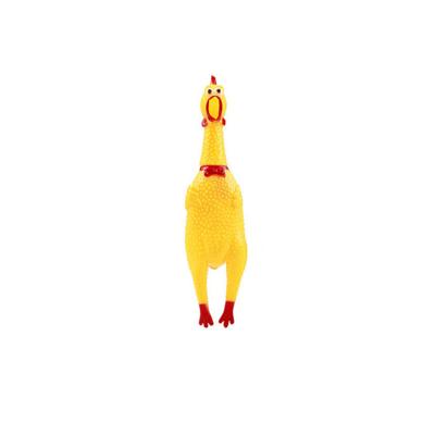 China Viable Screaming Chicken Pets Dog Toys Chew Sound Squeaky Voice Rubber Chew Toys Bite Resistant Dog Funny for sale