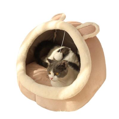 China Factory Breathable Cat Litter Removable And Washable Cat Kennel Warm Net Red Cat Litter Winter Partially Enclosed Four Season Kennel Universal for sale