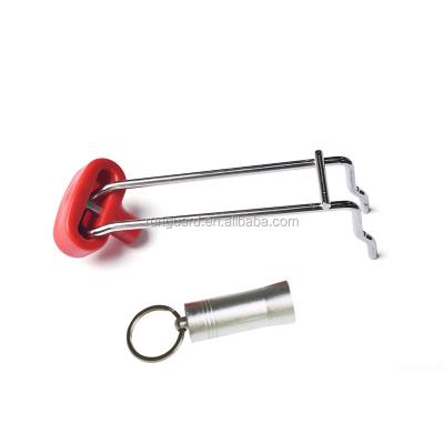 China Shopping Mall EAS Anti Theft U Shape Display Double High Quality Metal Locking Tire Stop For Slatwall Hooks for sale