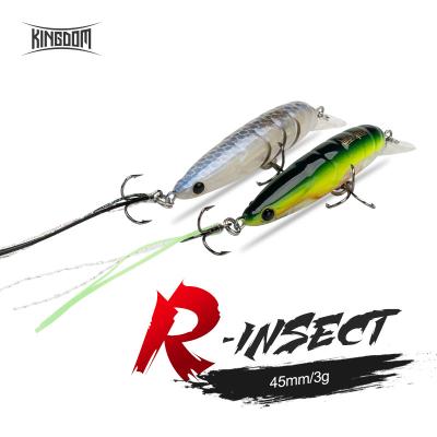 China ABS Plastic 2022 Kingdom Fish Pencil Fishing New 45mm Minnow 3g Bug Lure Swim Flowting Action Hard Baits Lure Sinking Wobblers for sale