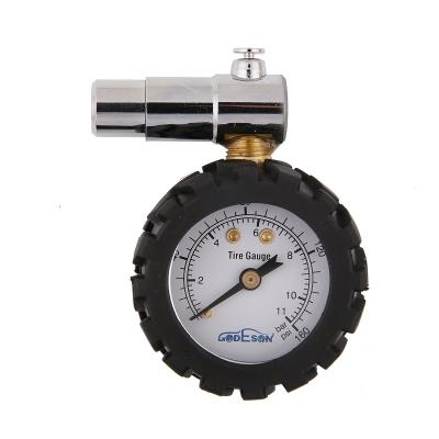 China Dial Accurate Rubber Barometer Tire Pressure Gauge Portable Bicycle Tire Pressure Gauge for sale