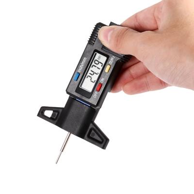 China Tire Car ABS Digital LCD Measuring Tool Tire Gauge Depth Grooves Plastic Depth Gauge Grooves with Millimeter and Inch Conversion (0-26mm/0-1 inch ) for sale