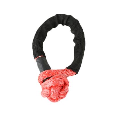 China High Tensile Recovery Portable Off Road Soft Rope 4*4 Shackle High Breaking Strength UHMWPE Braided Soft Rope Shackle for sale