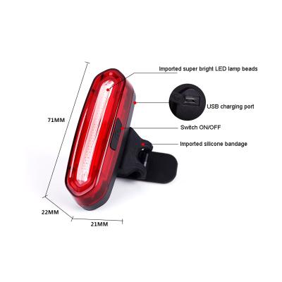 China Multiple Colors Can Be Freely Switched Bicycle Double-color Changeable Light USB Rechargeable Bike Tail Light for sale