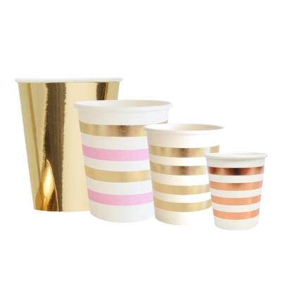 China Heavy Duty Gold 30 Proof Luxury Disposable Heat Insulated High Quality Disposable 50 60 65 80 90 180 250 300ml Brown Latte Paper Cup for sale