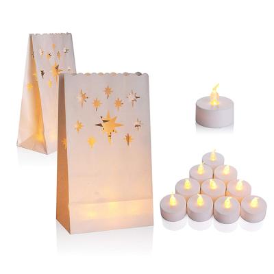 China Recyclable Wholesale Custom Biodegradable Parties Decorations Brown Kraft Paper Candle Bag With No Handle for sale