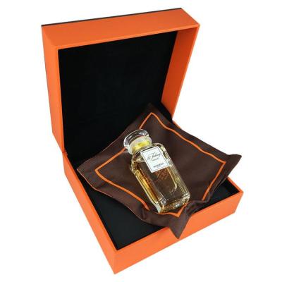 China Recyclable Suppliers Customize Cheap Simple Purple Book Style Romantic Car Perfume Bottle Packaging Recycle Rigid Paper Box With Foam Insert for sale