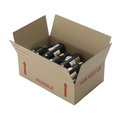 China Luxure Round Tube Handmade Transport Shipping Kraft Paper Cardboard Box For 375ml 4 6 12 Bottle Wine Wrapping Paper Gift Box for sale