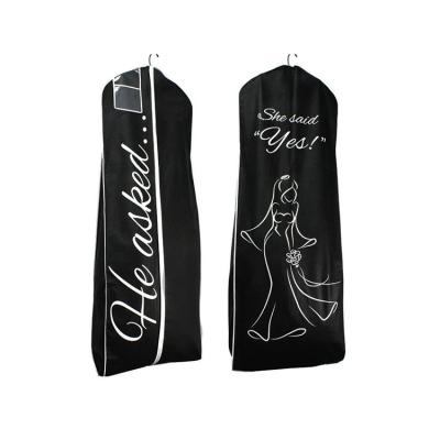 China Wholesale Recyclable Custom Logo Quality 600 Denier Polyester Breathable Garment Covers Wedding Long Dress Wedding Dress Nonwoven Garment Bag for sale