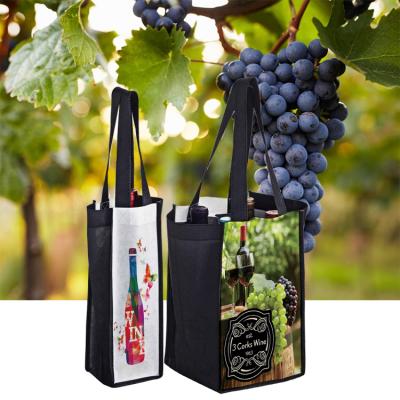 China Azo FREE/Sustainable& 4 Reusable Reusable Divided Nonwoven Wine Heavy Duty Eco Friendly Wholesale Reusable/Heavy Duty/Eco-Friendly Bottle Carrier Tote Bag/6 Bottles for sale