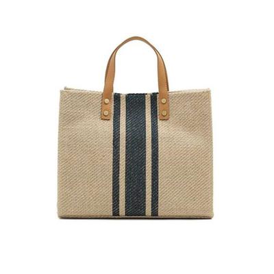 China Fashion Beach Tote Grocery Jute Wholesale Customization Printed Reusable Bags With Zipper for sale