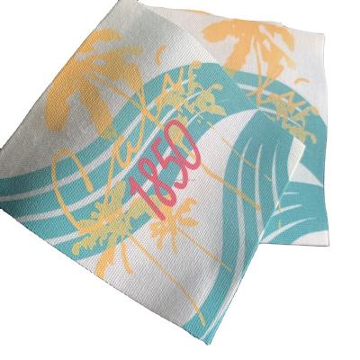 China Viable Custom Fabric Labels Iron On Woven Logo Printing Machine Manufacturers Garment Satin Fabric Clothing for sale