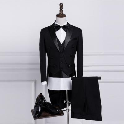 China Superior Exquisite Wedding Tuxedo Anti-Shrink Swallow-tailed Men's Coat Pant Designs Wedding Suit for sale