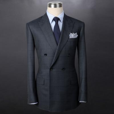 China Breathable Navy Grid 100% Polyester Mens Cross Coat for sale