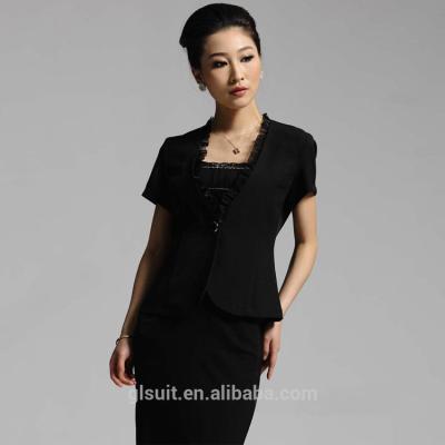 China Ladies Anti Shrink Black Office T/R Uniform Design for sale