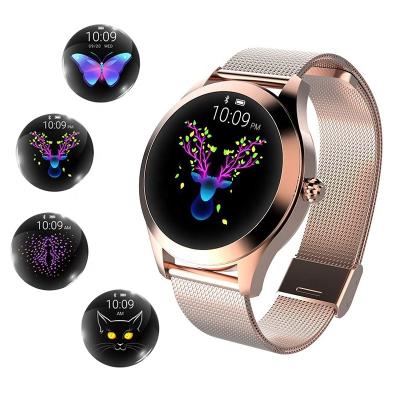 China Touch screen women smartwatch 24 hours heart rate smartwatch Reloj d'inteligente relogio de femenino mulheres KW10 multi dynamic language for sale