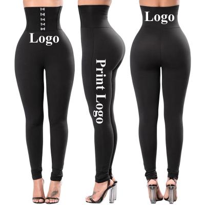 China OEM Logo Women Breathable Custom Solid Corset Belt High Waist Gym Fitness Yoga Pants Gaiters for sale