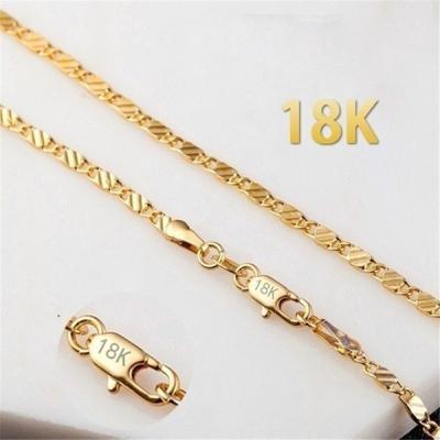 China Masculine Chains 2 Mm Block Of Real 14k 18K TRENDY Yellow Gold Solid Raw Stainless Steel Heels Filled Scroll Chain Necklace For Men And Women for sale