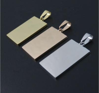 China Environmental Friendly Wholesale Mix Bag Dog Tags Custom ID Rectangle Silver Gold Plated Engraved Blank Name Stainless Steel Bar Pendant for sale