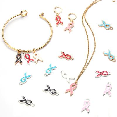 China Care Inspire Trust Breast Cancer Pendant Jewelry Pink Ribbon Breast Cancer Awareness Accessory Charms For Bracelet Key Chain for sale