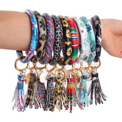 China Retro PU Leather Tassel Bracelets Plush Leather Tassel Bracelets Key Chain Bracelet Key Chain Bracelet Valentine's Day Gifts Bag Key Chain for sale