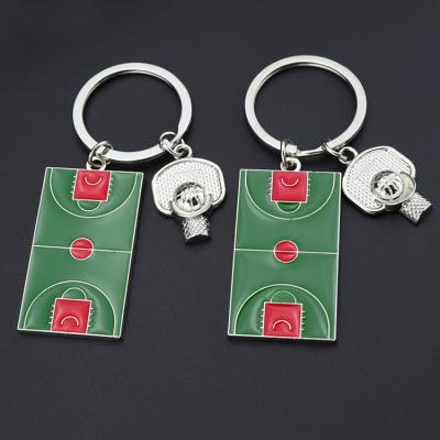 China Metal Advertising Manufacturer Customized Key Chain Green Basketball Court Acrylic Key Chain for sale