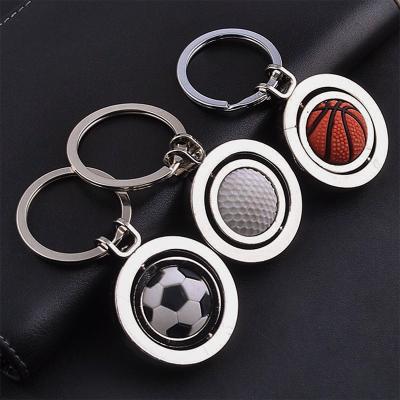 China Custom Promotion Logo Baseball Keychain Round 3d Metal Basketball Racing Sports Soccer Key Chain Alphabet Football Initial Club Key Chain for sale