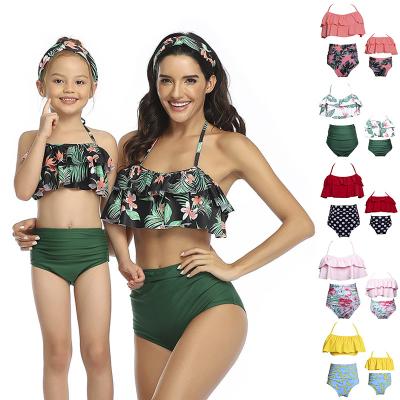 China Windproof in Babies Bikini Toddler Kids Designers Children Swimsuit Mother and Daughter Current Family Matching Swimwear for sale