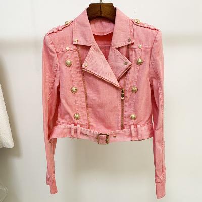 China 2022 New Anti-wrinkle Dropshipping Fashion Gold Buttons Hot Slim Fit Women And Denim Jacket Female Crop for sale