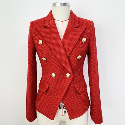 China 2022 Anti-wrinkle new arrivals fashion blazer wholesale top quality women tweed double breasted blazer jackets for sale