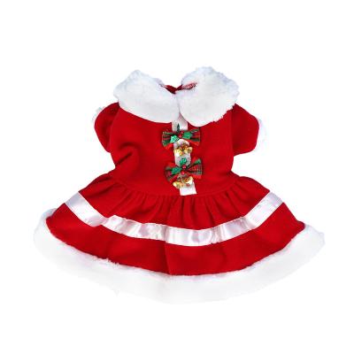 China Stocked dropshipping 2023 New Pet Christmas Clothes Santa Claus Snowflake Festival Dog Spot Clothes Decorative Bells for sale