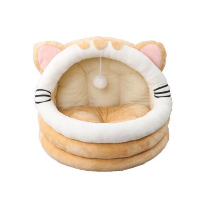 China Breathable 2023 New Hot Selling Half Closed Cat Nest Interesting Cat and Dog Nest Comfortable Warm Breathable Suitable for All Seasons for sale