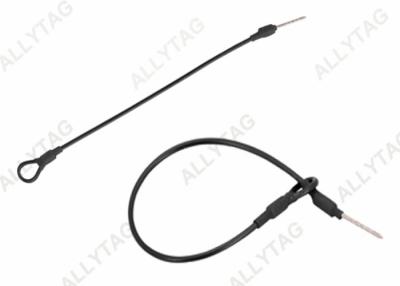 China 1.8mm Dia Anti Theft Accessories Steel Wire EAS Pin Lanyard With Loop Black for sale