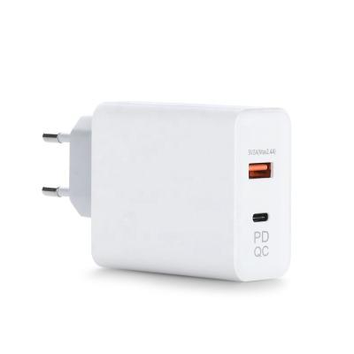 China Mobile phone usb c and usb a c power adapter 60w 6 ports palladium wall charger 60w quick access dual type charger for sale