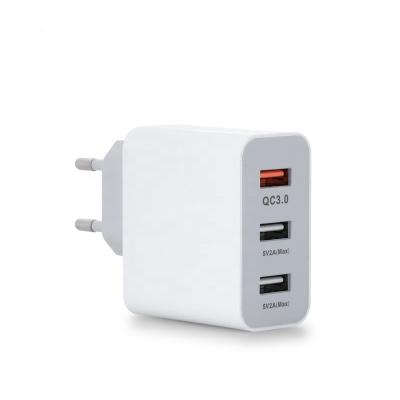 China QC 3.0 Mobile Phone Tablet Quick Charger 3 USB Ports Eu RoHS Eu Plug 3 CE Europe Phone Us Wall Charger 5v for sale