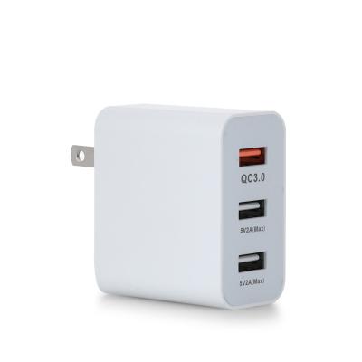 China Phone Customize Logo Home QC 3.0 Fast Charging Power Adapter Multi 3 USB Ports Eu Eu Us Wall Charger for sale