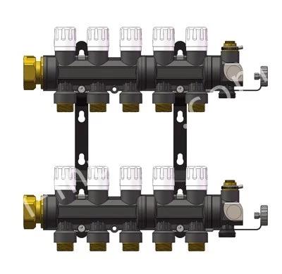 China Brass-plastic Water Floor Hot Manifold Medical High Pressure Heating Manifold Manifolds 5 Loops for sale